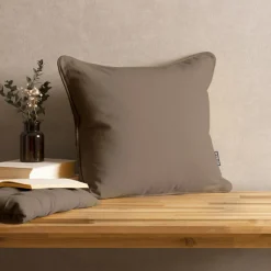 EMINZA Coussin carré coton (40 x 40 cm) Pixel Taupe Hot