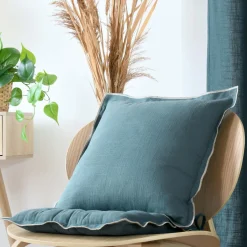STOF Coussin carré coton (45 x 45 cm) Helios Bleu Hot