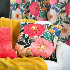 STOF Coussin carré coton (45 x 45 cm) Betty Multicolore Discount