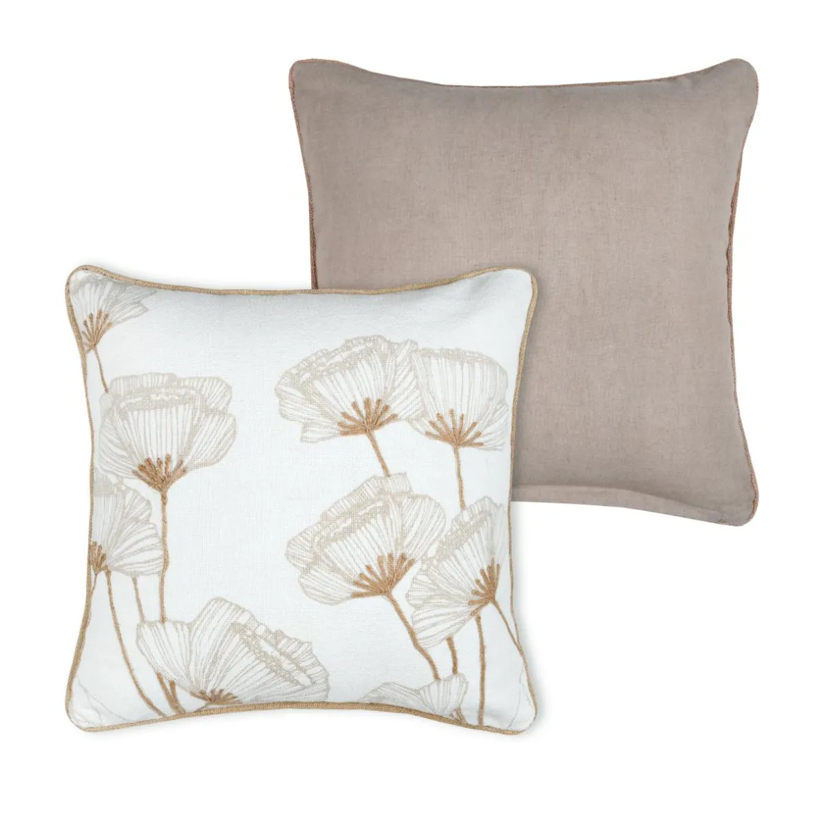 STOF Coussin carré coton (45 x 45 cm) Oriana Ecru Sale
