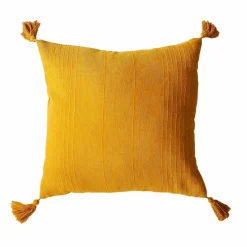 ENJOY HOME Coussin carré coton recyclé (40 x 40 cm) Bombay Jaune moutarde Hot