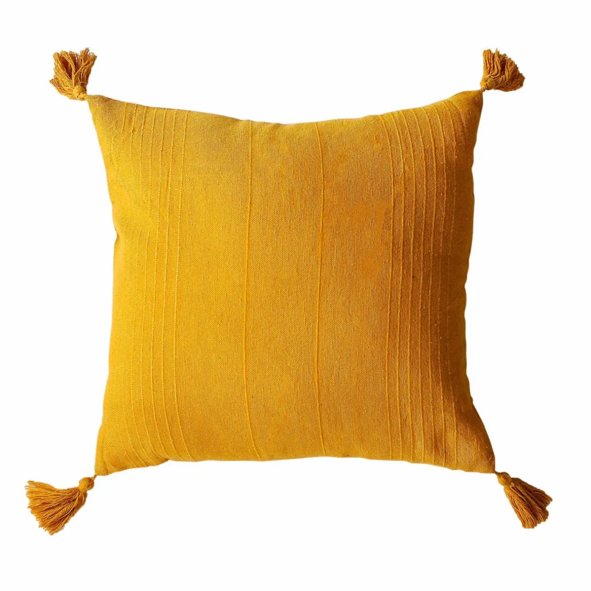 ENJOY HOME Coussin carré coton recyclé (40 x 40 cm) Bombay Jaune moutarde Hot