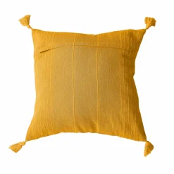 ENJOY HOME Coussin carré coton recyclé (40 x 40 cm) Bombay Jaune moutarde Hot