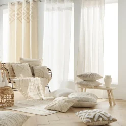 douceur d'intu017drieur Coussin carré coton tissé (60 x 60 cm) Atlas Beige Discount