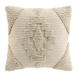 douceur d'intu017drieur Coussin carré coton tufté (45 x 45 cm) Kamary Ecru Best