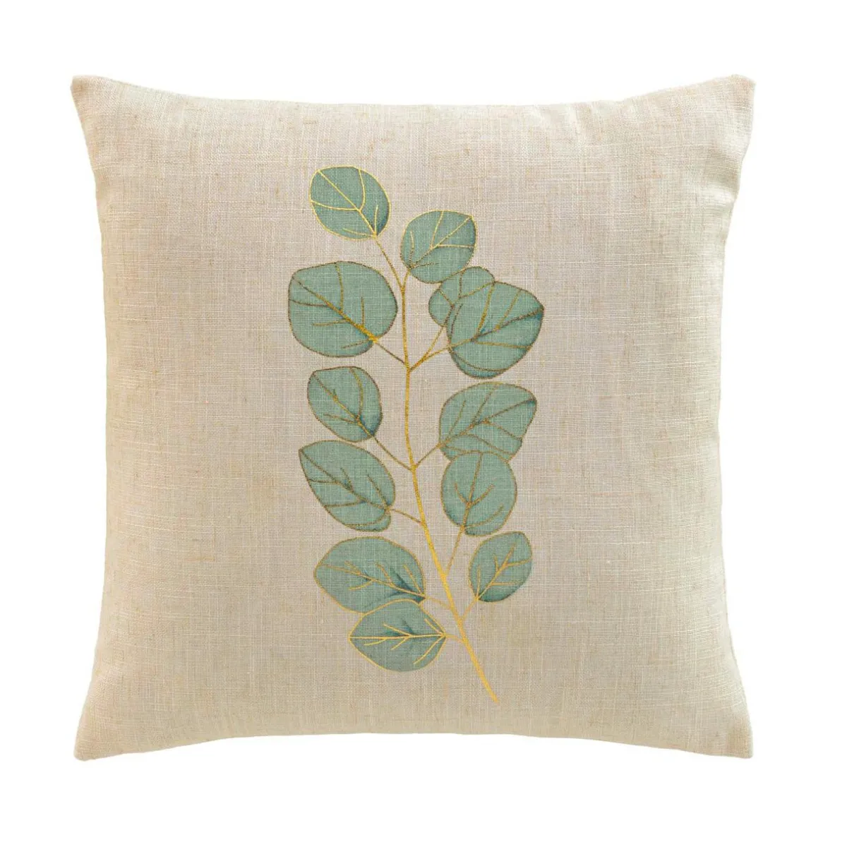 douceur d'intu017drieur Coussin carré effet lin (45 x 45 cm) Eucalys Vert Online