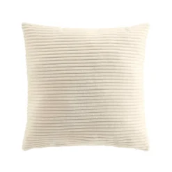 douceur d'intu017drieur Coussin carré en flanelle relief (45 x 45 cm) Nils Ecru Discount