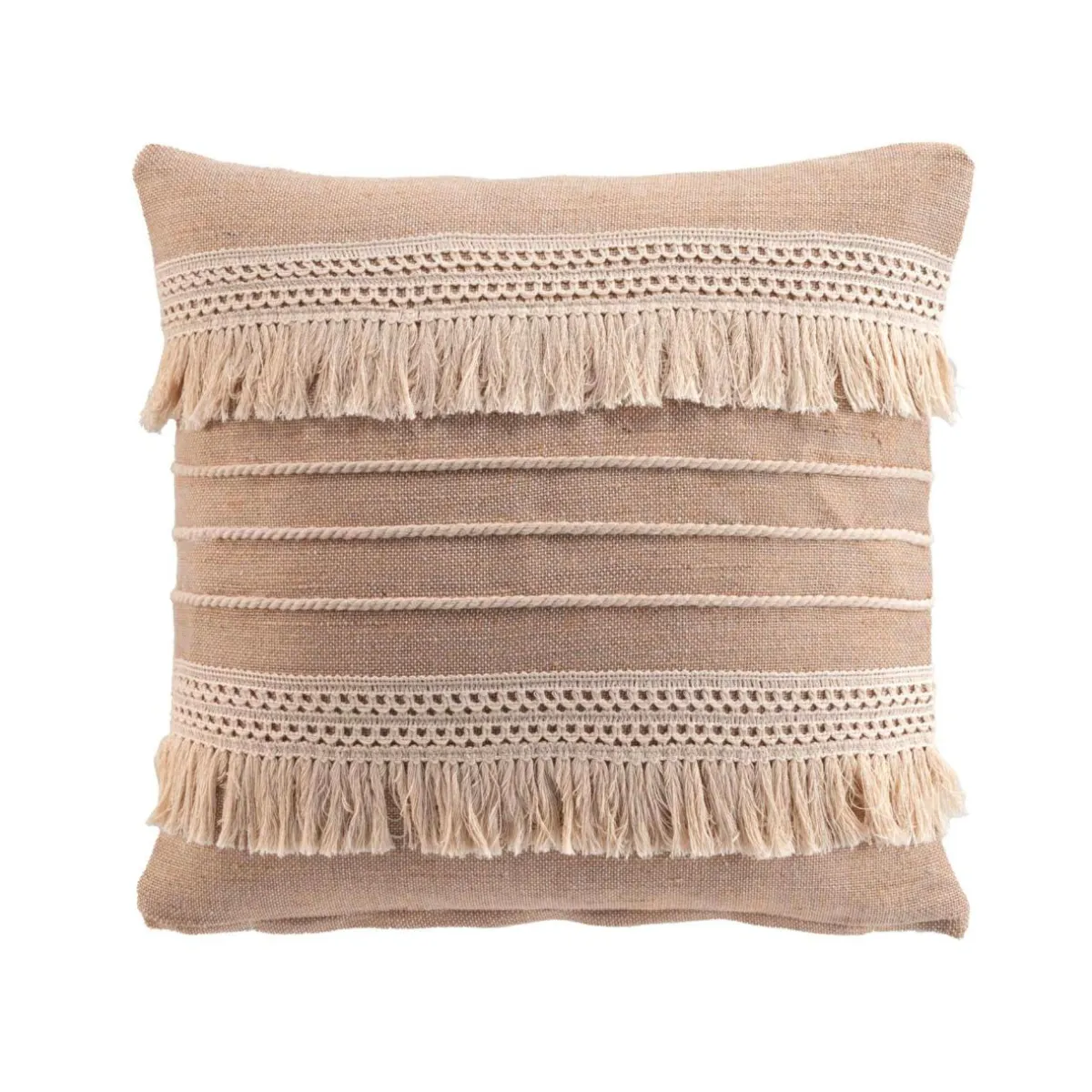 douceur d'intu017drieur Coussin carré en jute et coton (45 x 45 cm) Cirrus Beige Outlet