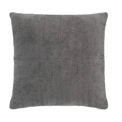 douceur d'intu017drieur Coussin carré en velours chenille (45 x 45 cm) Leo Gris Anthracite New