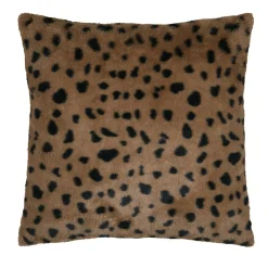 STOF Coussin carré fausse fourrure panthère (45 x 45 cm) Fauves Chocolat Online