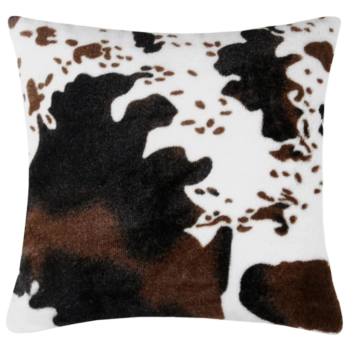 LOVELY CASA Coussin carré fausse fourrure (45 x 45 cm) Vache Brun Marron New