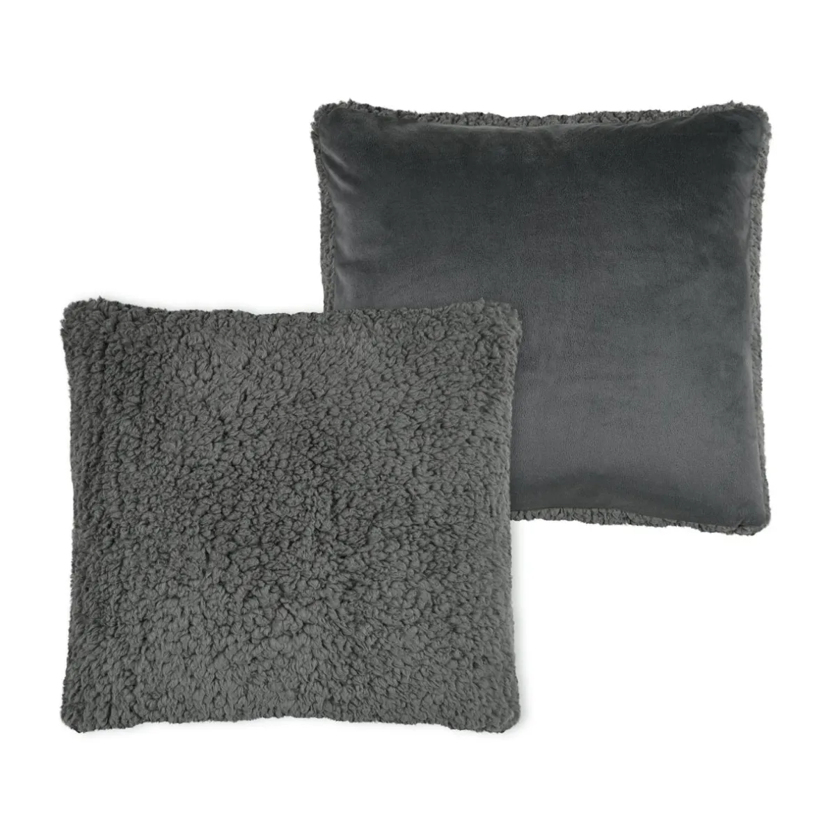 STOF Coussin carré fausse fourrure (50 x 50 cm) Dudley souris Gris