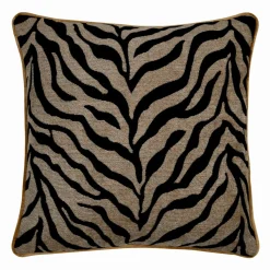 STOF Coussin carré fausse fourrure zébre (45 x 45 cm) Fauves Noir Outlet