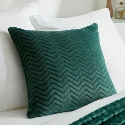 EMINZA Coussin carré flanelle (45 x 45 cm) Zag Vert Online
