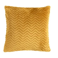 EMINZA Coussin carré flanelle (45 x 45 cm) Zag Jaune moutarde Hot