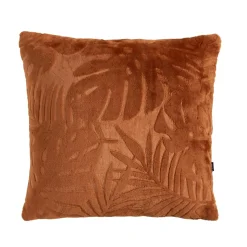 EMINZA Coussin carré flanelle (45 x 45 cm) Flore Cuivre New