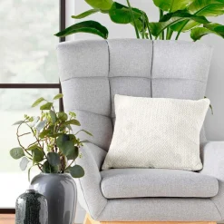 douceur d'intu017drieur Coussin carré flanelle relief (45 x 45 cm) Flanela Écru Ecru Hot