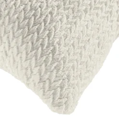 douceur d'intu017drieur Coussin carré flanelle relief (45 x 45 cm) Flanela Écru Ecru Hot