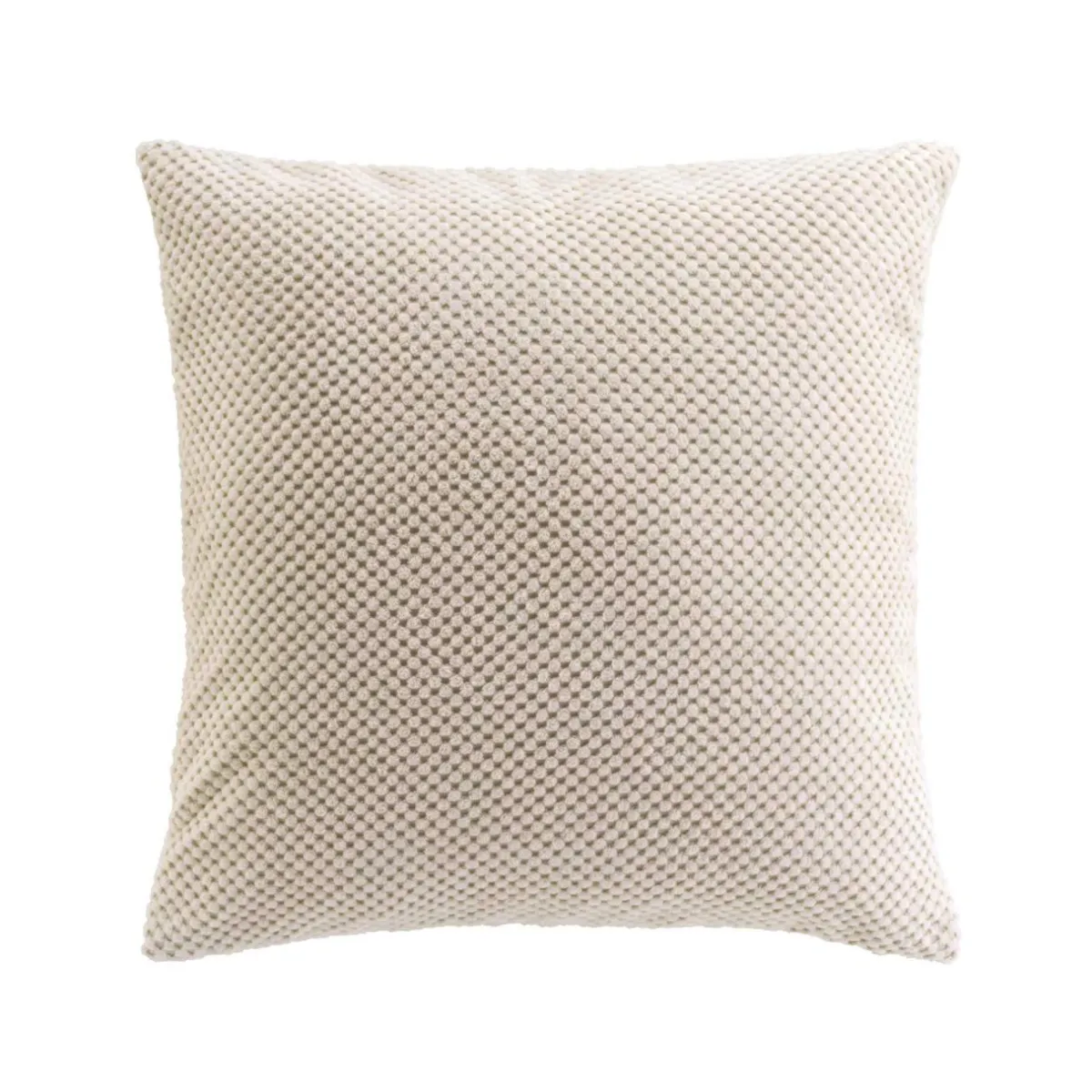 douceur d'intu017drieur Coussin carré flanelle relief (45 x 45 cm) Java Ecru Hot