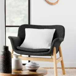 douceur d'intu017drieur Coussin carré flanelle relief (45 x 45 cm) Java Blanc Clearance