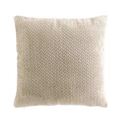 douceur d'intu017drieur Coussin carré flanelle relief (45 x 45 cm) Flanela Beige Outlet