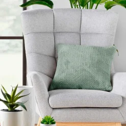douceur d'intu017drieur Coussin carré flanelle relief (45 x 45 cm) Flanela Vert kaki Hot