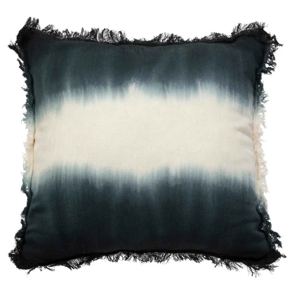 Atmosphera, cru017dateur d'intu017drieur Coussin carré franges (40 x 40 cm) Inuit Dream Bleu Discount