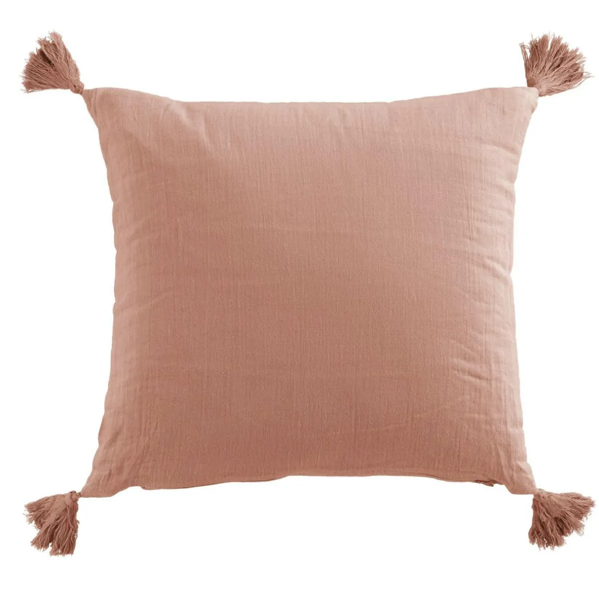 EMINZA Coussin carré gaze de coton (40 x 40 cm) Gaïa Rose Pêche Best