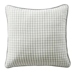 EMINZA Coussin carré gaze de coton (45 x 45 cm) Gaïa vichy Vert Eucalyptus Hot