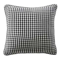 EMINZA Coussin carré gaze de coton (45 x 45 cm) Gaïa vichy Noir Clearance