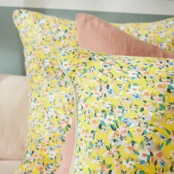 EMINZA Coussin carré gaze de coton (45 x 45 cm) Abigaël Jaune Online