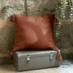 EMINZA Coussin carré gaze de coton (40 x 40 cm) Gaïa Terracotta Discount
