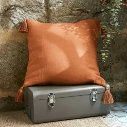 EMINZA Coussin carré gaze de coton (40 x 40 cm) Gaïa Abricot Sale