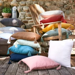 EMINZA Coussin carré gaze de coton (40 x 40 cm) Gaïa Abricot Sale