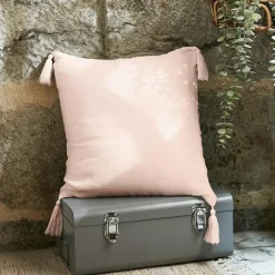 EMINZA Coussin carré gaze de coton (40 x 40 cm) Gaïa Rose poudré