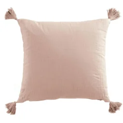 EMINZA Coussin carré gaze de coton (40 x 40 cm) Gaïa Rose poudré