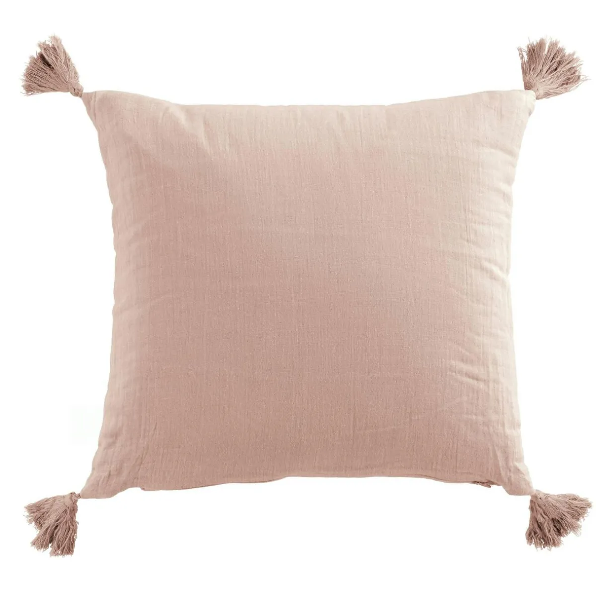 EMINZA Coussin carré gaze de coton (40 x 40 cm) Gaïa Rose poudré