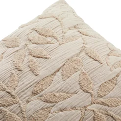 Atmosphera, cru017dateur d'intu017drieur Coussin carré gaze de coton (50 x 50 cm) Letho Beige Clearance