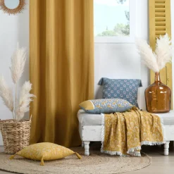 LOVELY CASA Coussin carré gaze de coton (40 cm) Sunda indigo Bleu Clearance