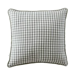 EMINZA Coussin carré gaze de coton (45 x 45 cm) Gaïa vichy Vert romarin Hot