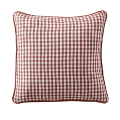 EMINZA Coussin carré gaze de coton (45 x 45 cm) Gaïa vichy Terracotta New