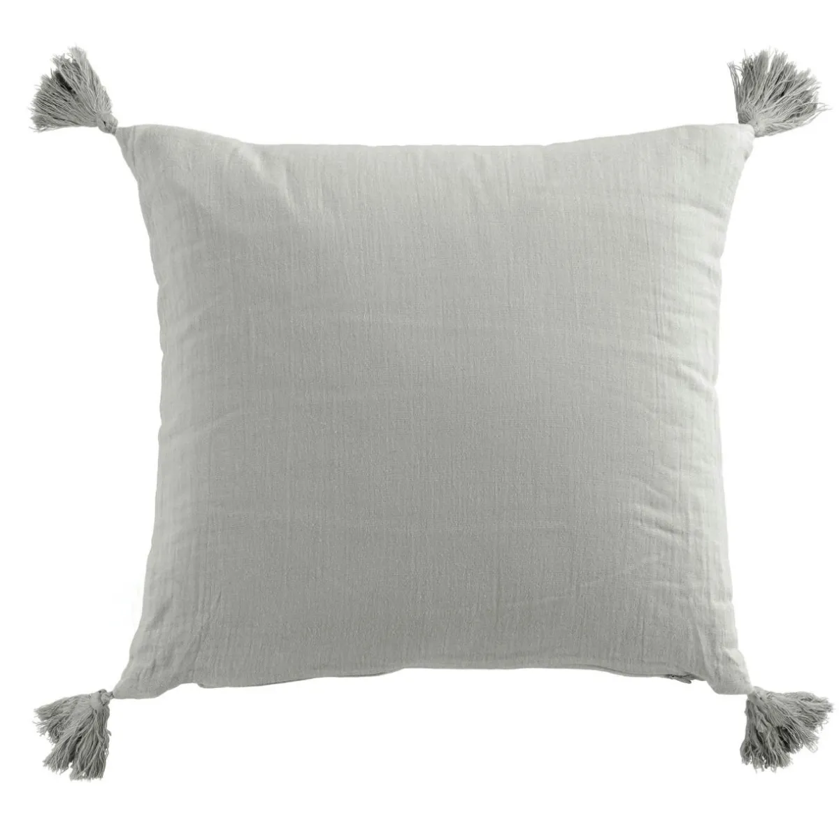 EMINZA Coussin carré gaze de coton (40 x 40 cm) Gaïa Gris nuage Gris clair New