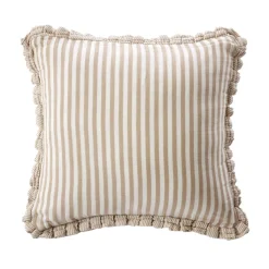 EMINZA Coussin carré gaze de coton (45 x 45 cm) Gaïa rayures Ficelle Rayure Ficelle Discount