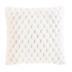 douceur d'intu017drieur Coussin carré imitation fourrure (45 x 45 cm) Frosty Ecru Clearance
