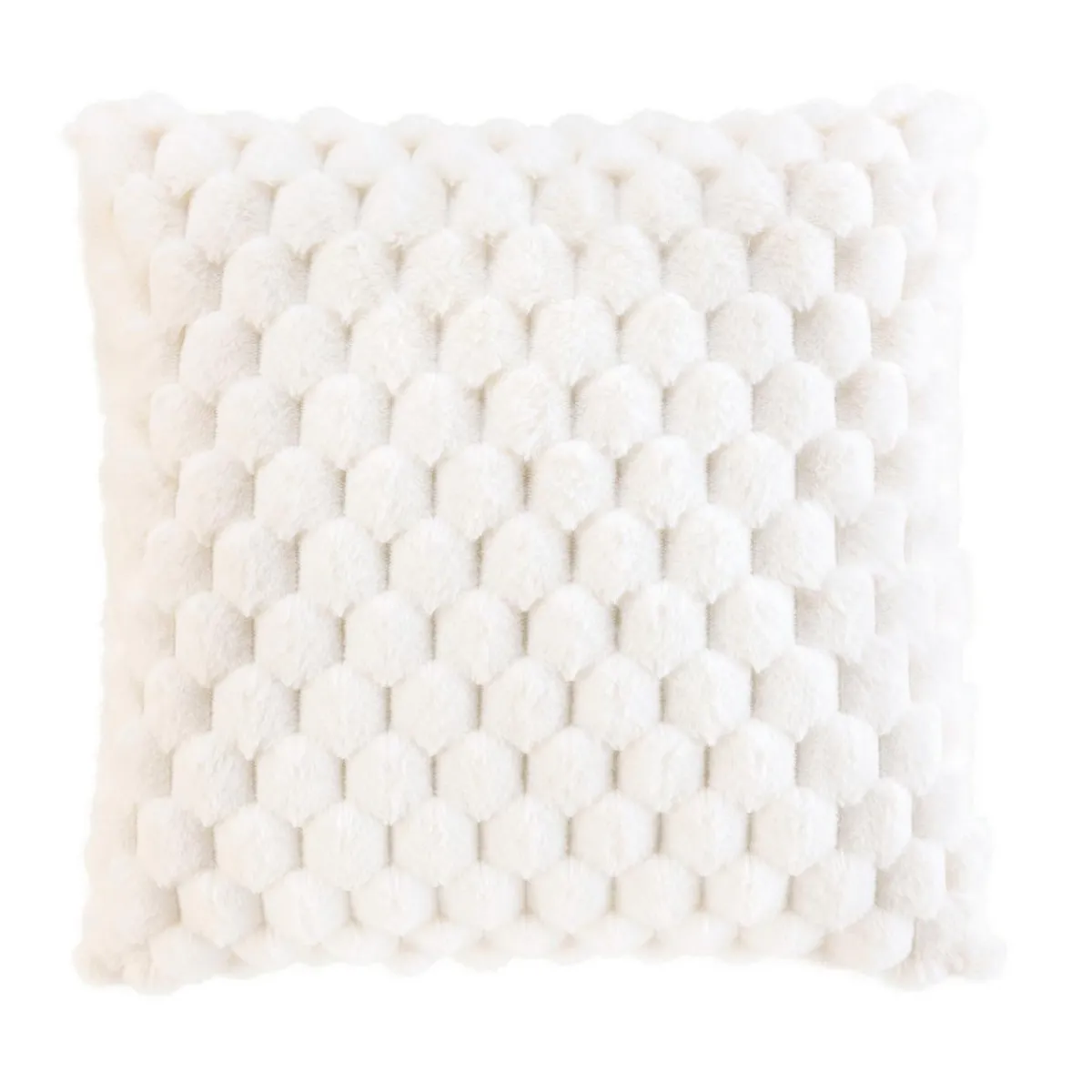 douceur d'intu017drieur Coussin carré imitation fourrure (45 x 45 cm) Frosty Ecru Clearance