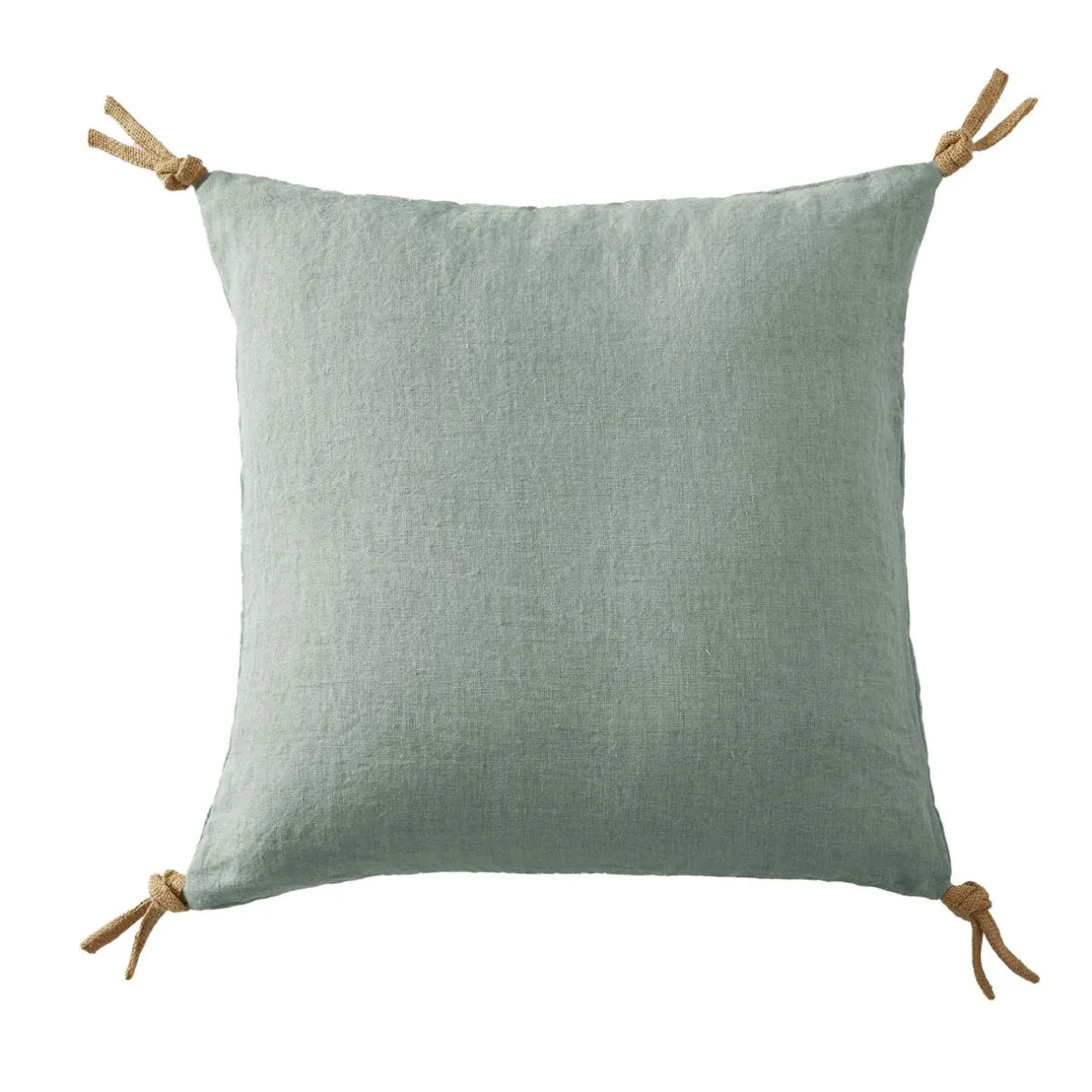 EMINZA Coussin carré lin lavé (45 cm) Louise Vert Eucalyptus Best