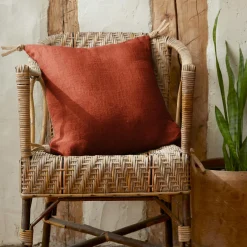EMINZA Coussin carré lin lavé (45 cm) Louise Terracotta Sale