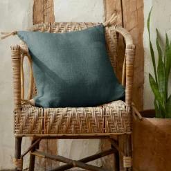 EMINZA Coussin carré lin lavé (45 cm) Louise Gris ardoise Outlet