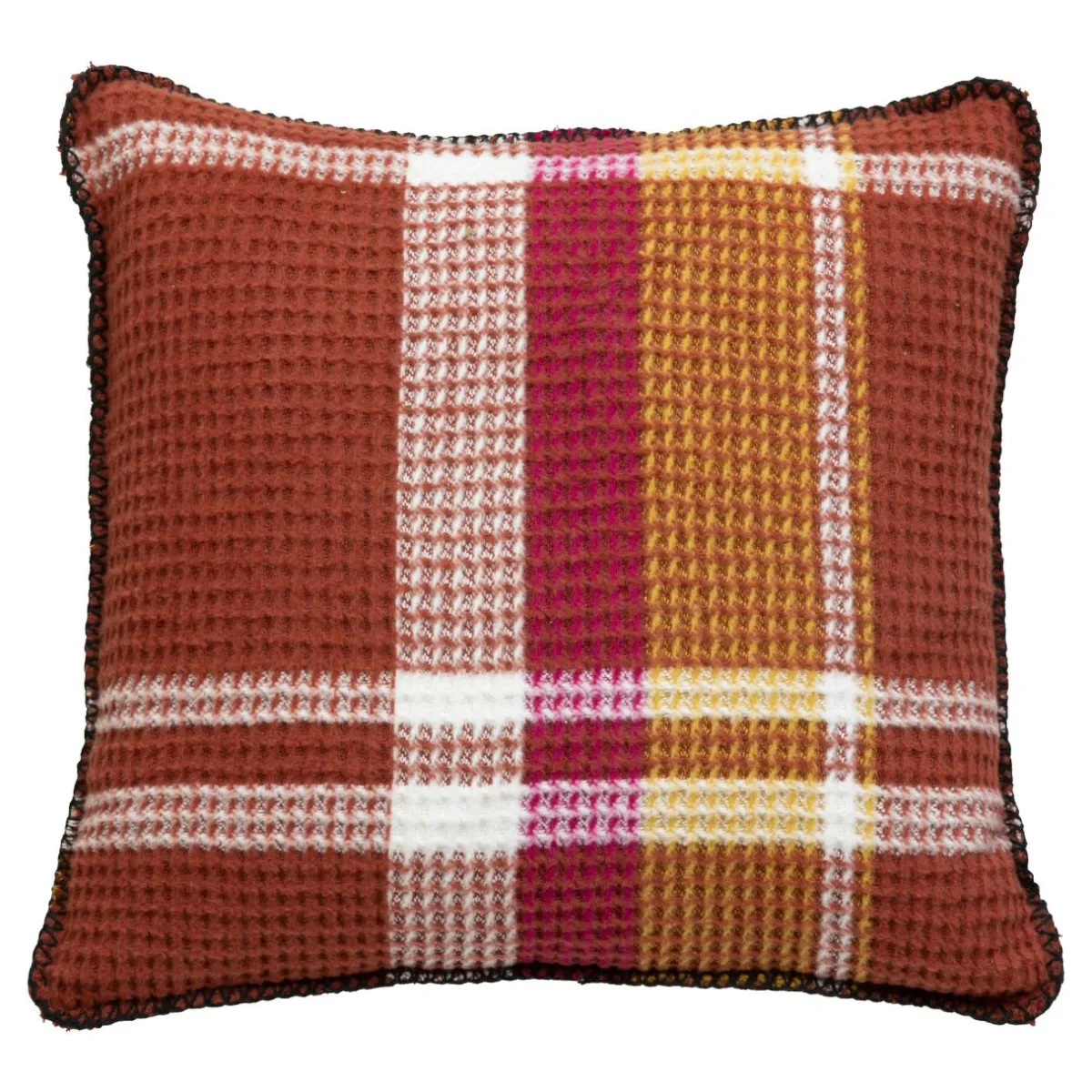 Atmosphera, cru017dateur d'intu017drieur Coussin carré nid d'abeille (45 x 45 cm) Owen Terracotta Clearance