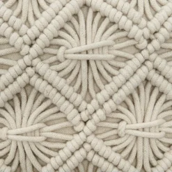 ATMOSPHERA Coussin carré polycoton (40 x 40 cm) Macram Beige New